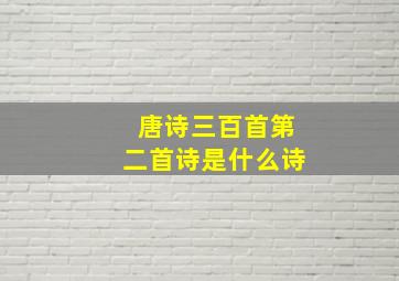 唐诗三百首第二首诗是什么诗