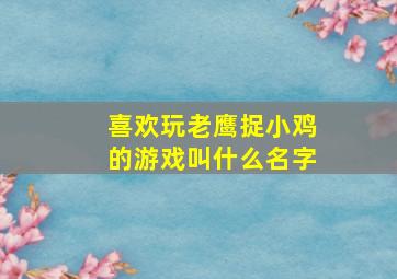 喜欢玩老鹰捉小鸡的游戏叫什么名字