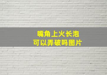 嘴角上火长泡可以弄破吗图片