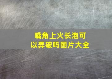 嘴角上火长泡可以弄破吗图片大全