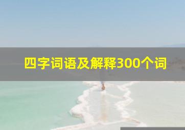 四字词语及解释300个词