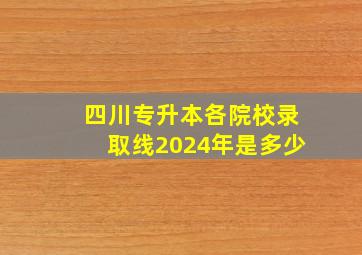 四川专升本各院校录取线2024年是多少