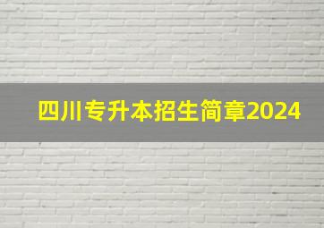 四川专升本招生简章2024