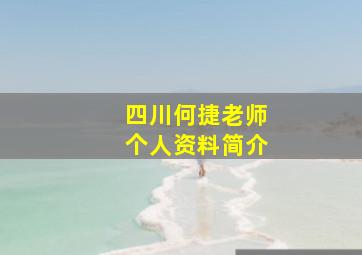 四川何捷老师个人资料简介