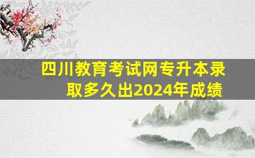 四川教育考试网专升本录取多久出2024年成绩