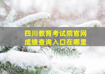 四川教育考试院官网成绩查询入口在哪里