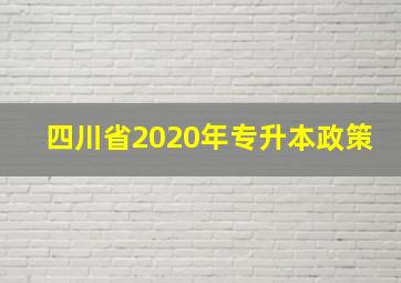 四川省2020年专升本政策