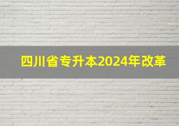 四川省专升本2024年改革