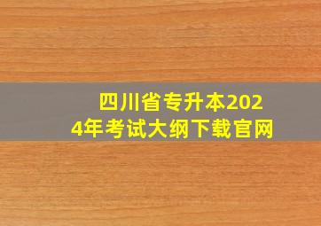 四川省专升本2024年考试大纲下载官网