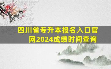 四川省专升本报名入口官网2024成绩时间查询