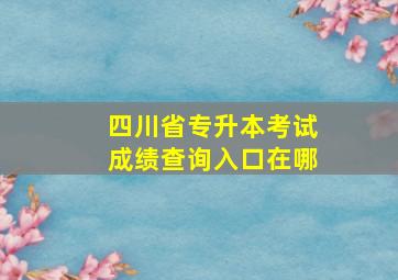 四川省专升本考试成绩查询入口在哪