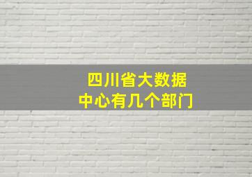 四川省大数据中心有几个部门