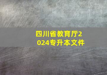 四川省教育厅2024专升本文件