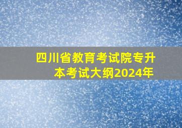 四川省教育考试院专升本考试大纲2024年