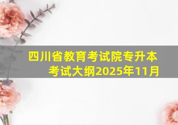 四川省教育考试院专升本考试大纲2025年11月