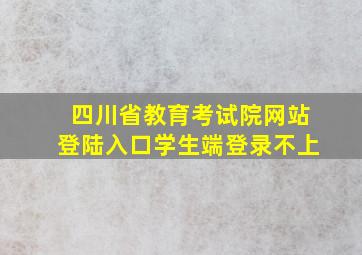 四川省教育考试院网站登陆入口学生端登录不上