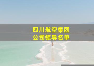 四川航空集团公司领导名单