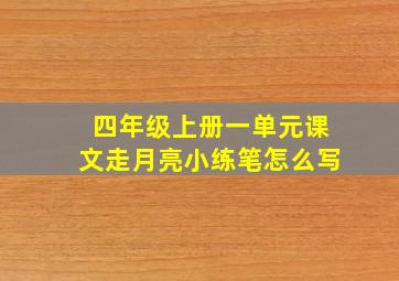 四年级上册一单元课文走月亮小练笔怎么写