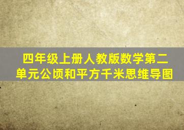 四年级上册人教版数学第二单元公顷和平方千米思维导图