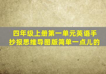 四年级上册第一单元英语手抄报思维导图版简单一点儿的