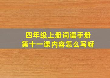 四年级上册词语手册第十一课内容怎么写呀