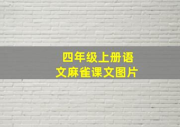 四年级上册语文麻雀课文图片