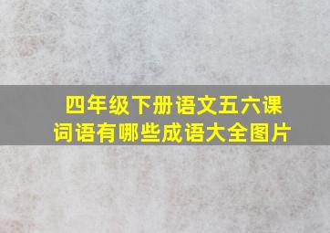 四年级下册语文五六课词语有哪些成语大全图片