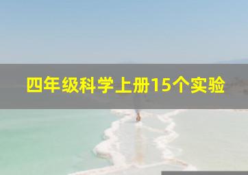 四年级科学上册15个实验