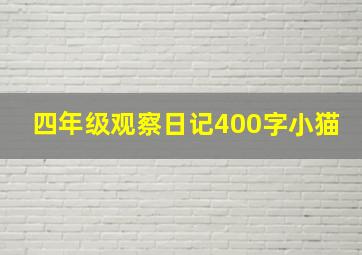 四年级观察日记400字小猫