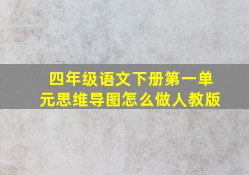 四年级语文下册第一单元思维导图怎么做人教版