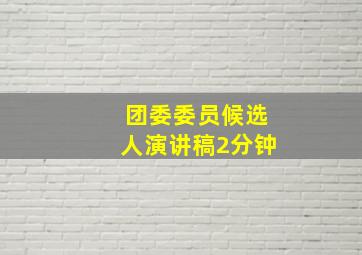 团委委员候选人演讲稿2分钟