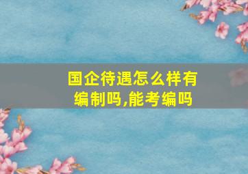 国企待遇怎么样有编制吗,能考编吗