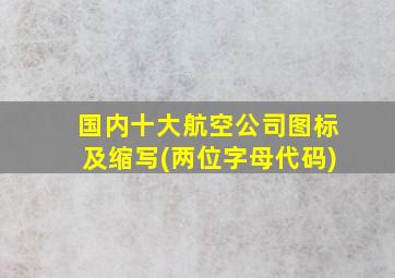 国内十大航空公司图标及缩写(两位字母代码)