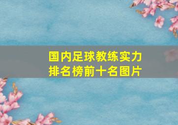 国内足球教练实力排名榜前十名图片