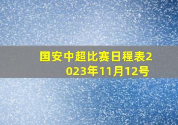 国安中超比赛日程表2023年11月12号