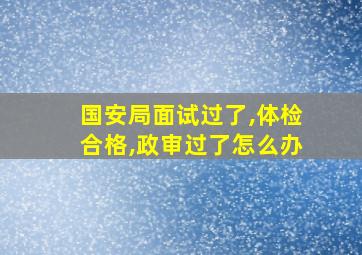 国安局面试过了,体检合格,政审过了怎么办