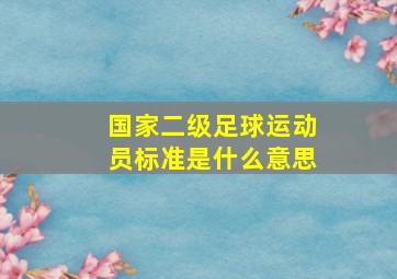 国家二级足球运动员标准是什么意思