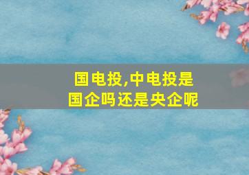 国电投,中电投是国企吗还是央企呢