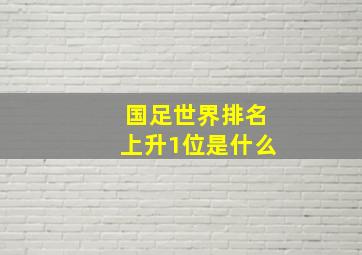 国足世界排名上升1位是什么