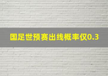 国足世预赛出线概率仅0.3