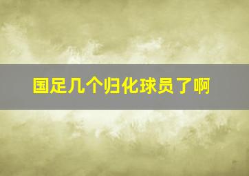 国足几个归化球员了啊