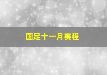 国足十一月赛程