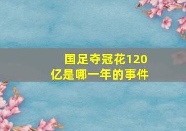 国足夺冠花120亿是哪一年的事件