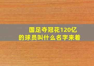 国足夺冠花120亿的球员叫什么名字来着