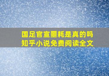 国足官宣噩耗是真的吗知乎小说免费阅读全文