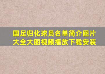 国足归化球员名单简介图片大全大图视频播放下载安装