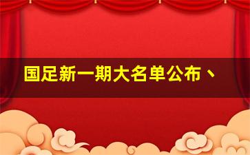 国足新一期大名单公布丶