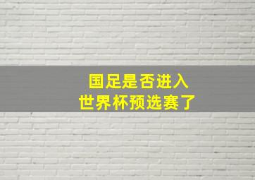 国足是否进入世界杯预选赛了