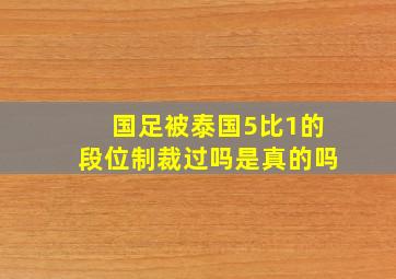 国足被泰国5比1的段位制裁过吗是真的吗