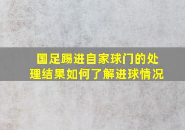 国足踢进自家球门的处理结果如何了解进球情况